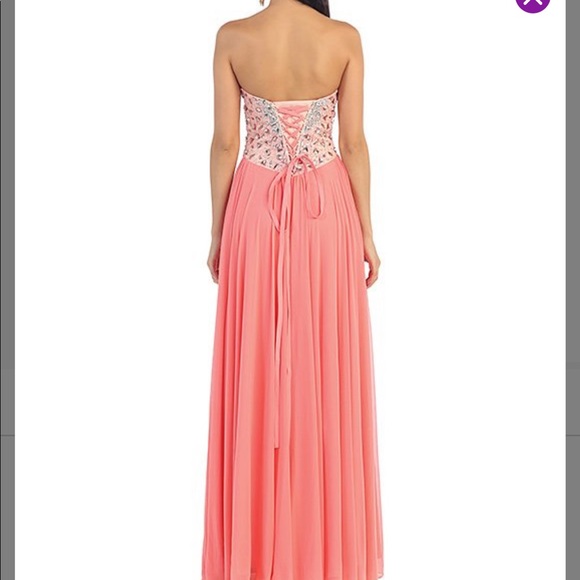 Coral Corset-Back Gown & Shawl - Picture 3 of 3